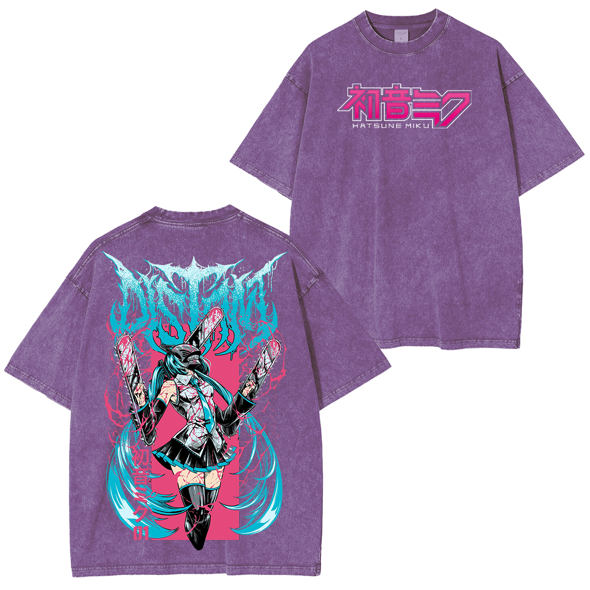 Chainsaw Miku Unisex Washed T-Shirt