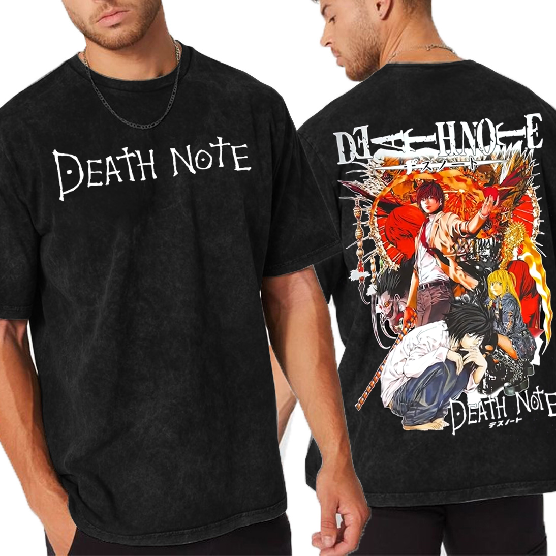 Retro Vintage Limited MisaMisa and Lawliet Death Note Unisex Washed T-Shirt