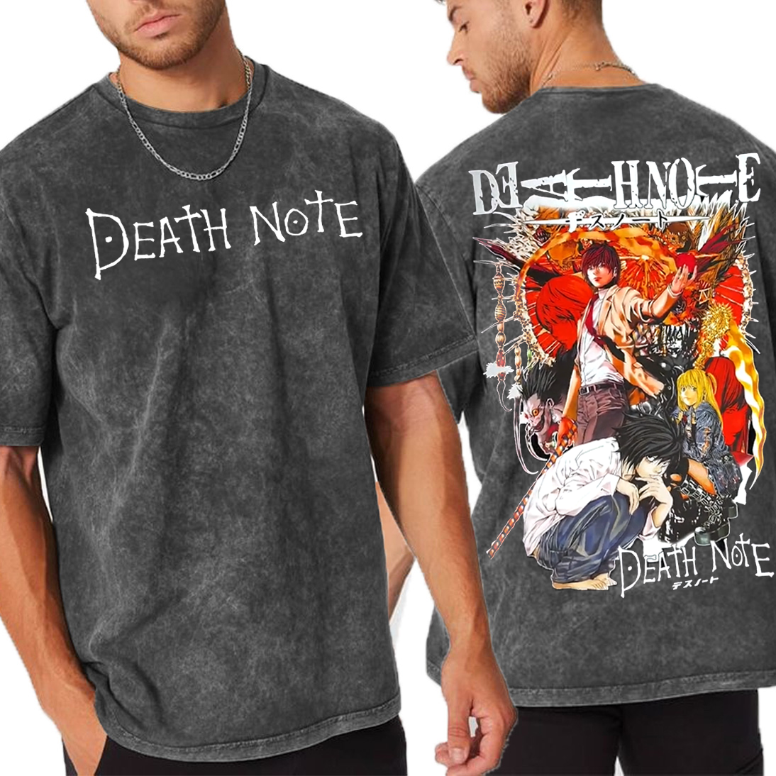 Retro Vintage Limited MisaMisa and Lawliet Death Note Unisex Washed T-Shirt