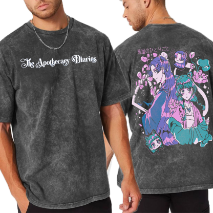 Retro Heavy Limited The Apothecary Diarie Anime Unisex Washed T-Shirt