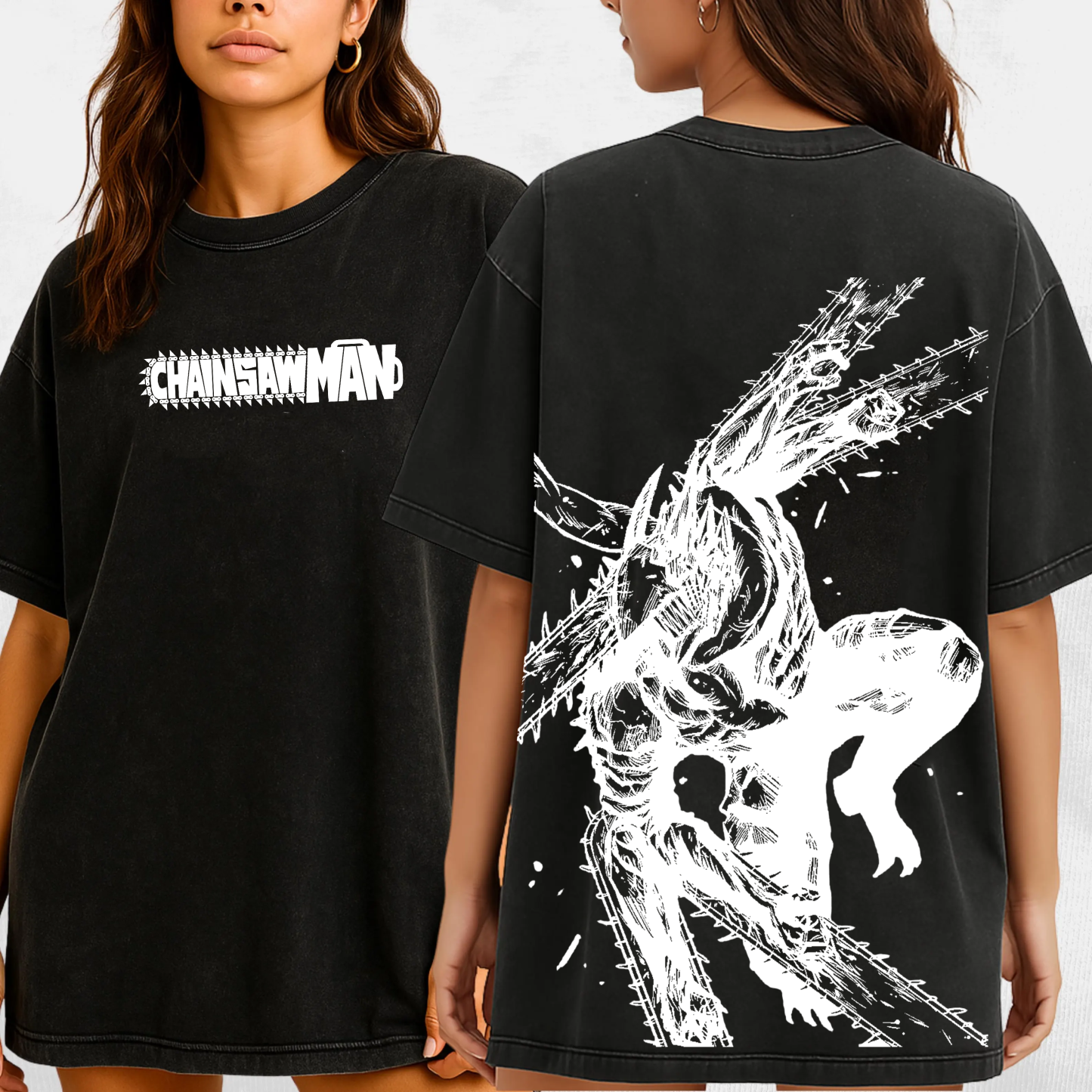 Chainsaw Man Anime Unisex Washed T-Shirt