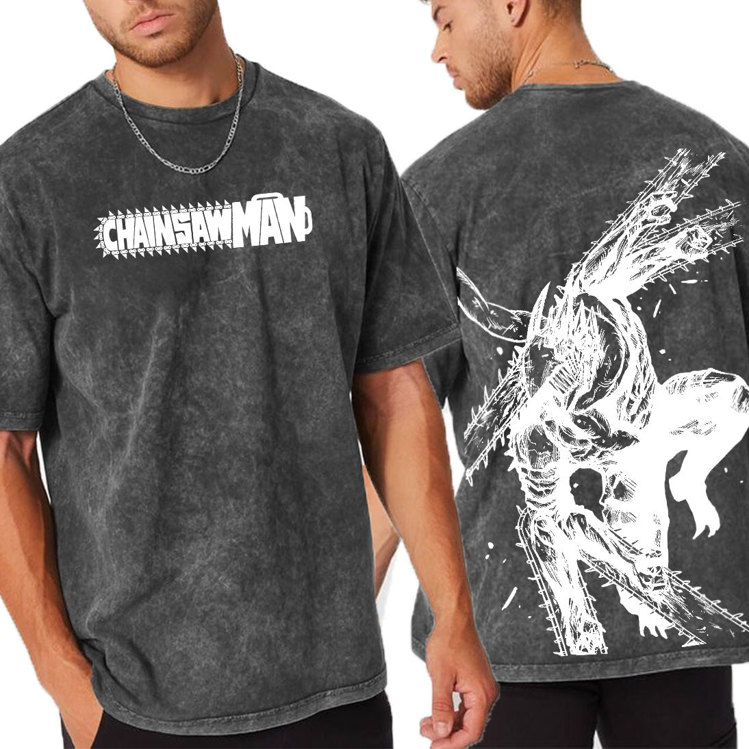 Chainsaw Man Anime Unisex Washed T-Shirt
