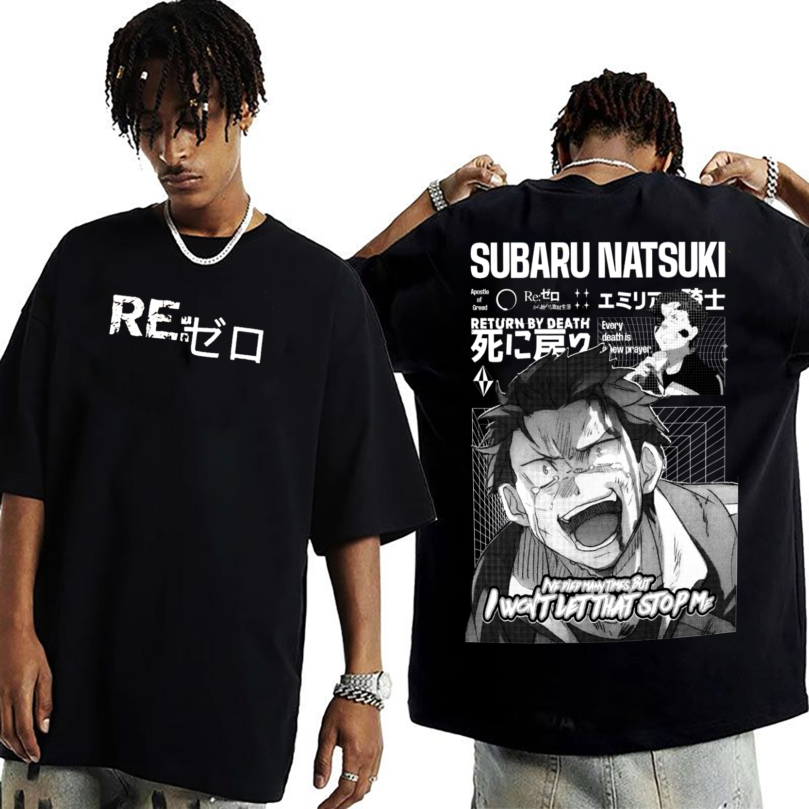 Re:Zero , Subaru Natsuki Return by Death  Unisex Washed T-Shirt