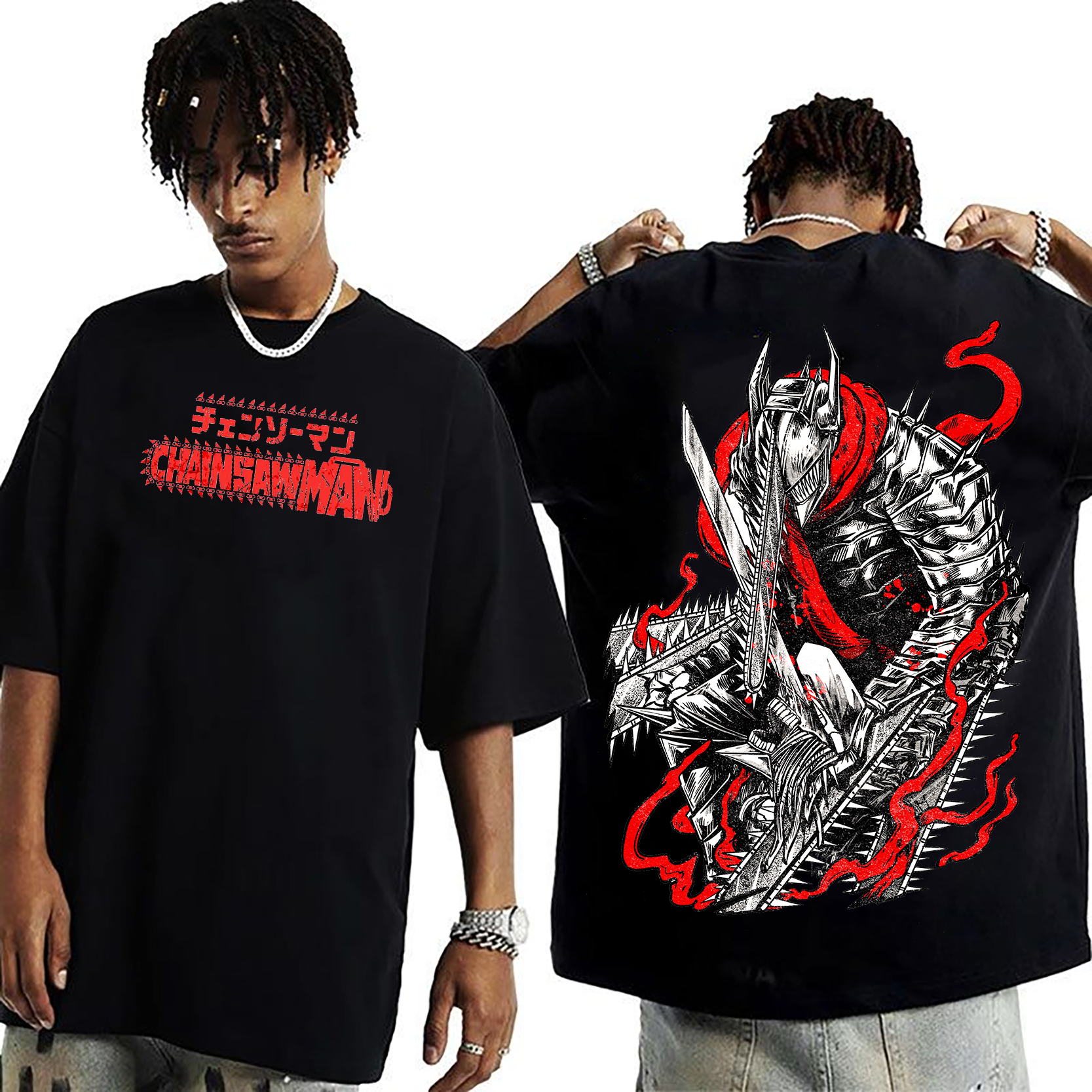 Chainsaw Man Anime Unisex Washed T-Shirt