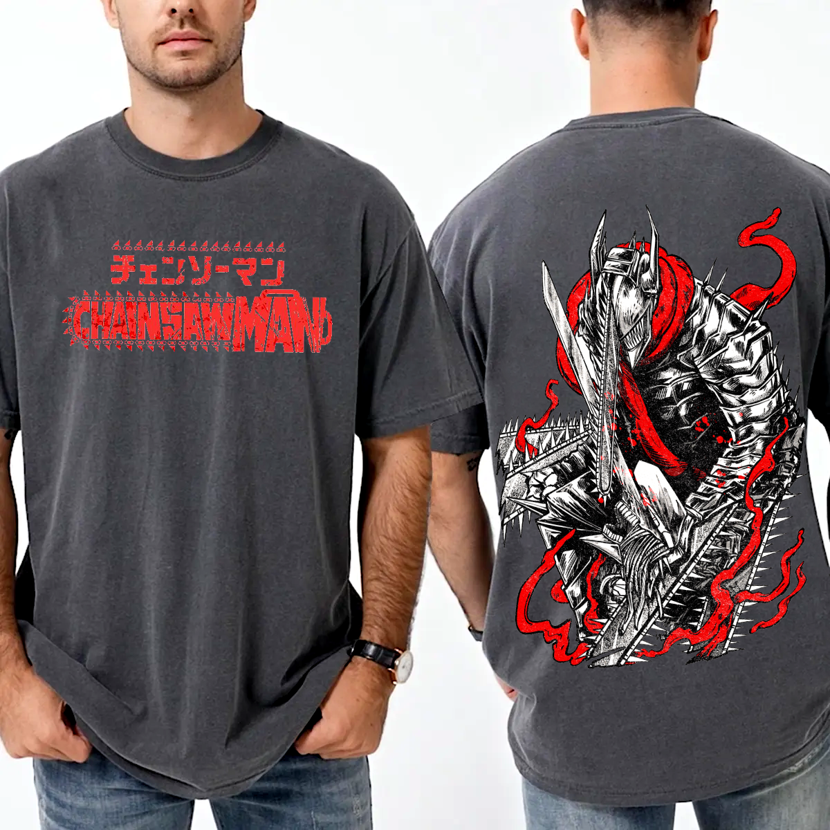 Chainsaw Man Anime Unisex Washed T-Shirt