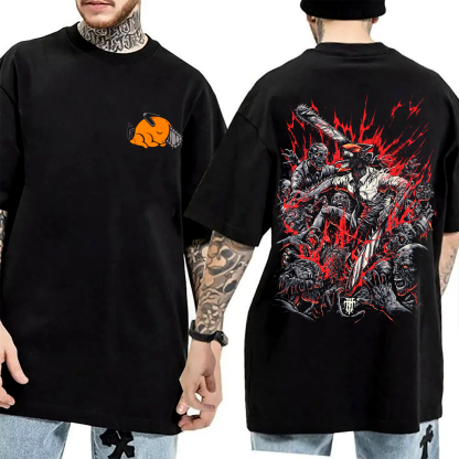 Chainsaw Man Anime Unisex Washed T-Shirt