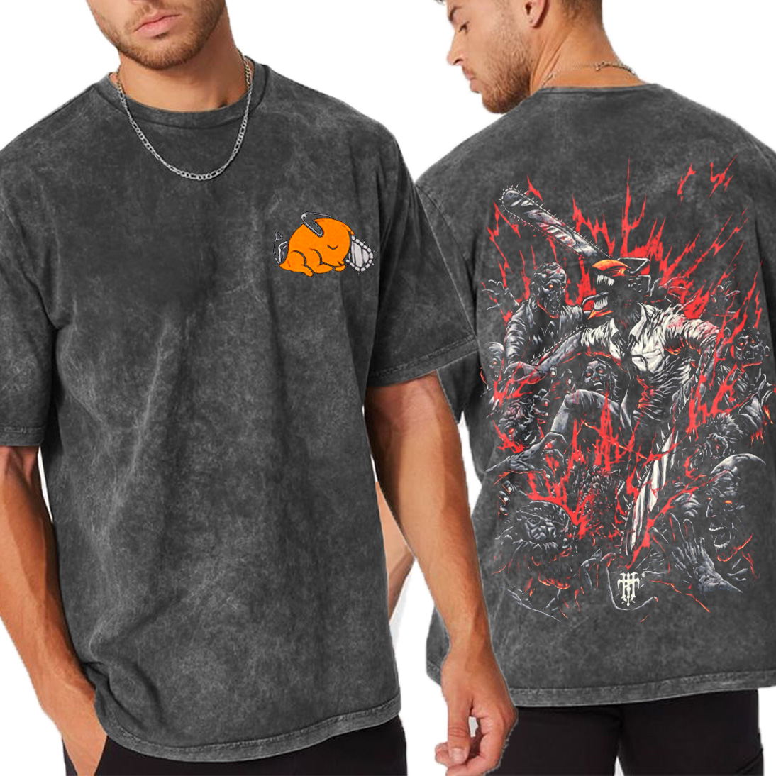Chainsaw Man Anime Unisex Washed T-Shirt