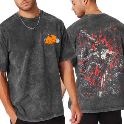 Chainsaw Man Anime Unisex Washed T-Shirt