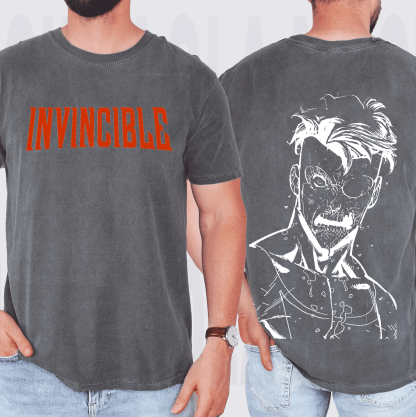 Conquest x Mark Invincible Anime Double Printed Vintage Unisex T-shirt/Crewneck/Hoodie