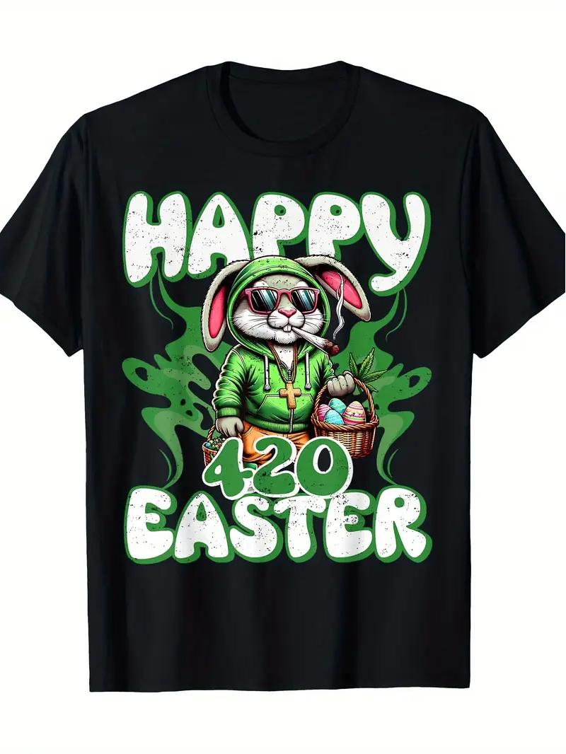 Happy 420 Easter Funny Smoking Easter Bunny T-Shirt