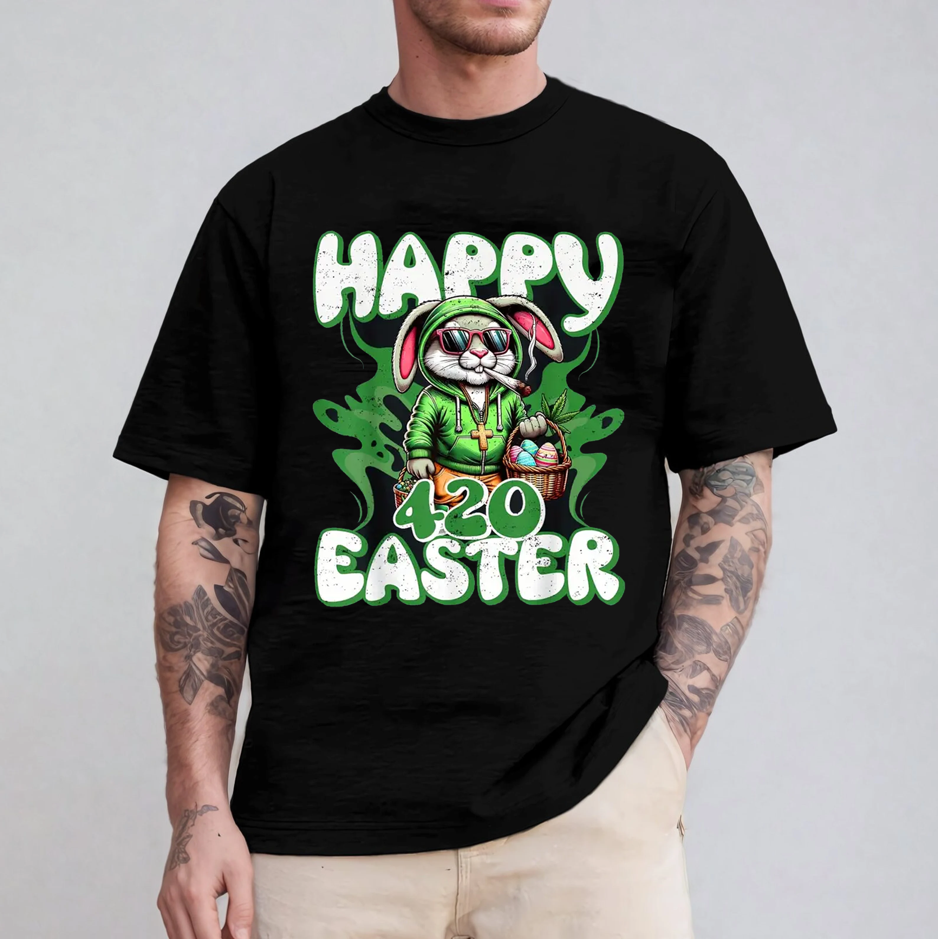 Happy 420 Easter Funny Smoking Easter Bunny T-Shirt