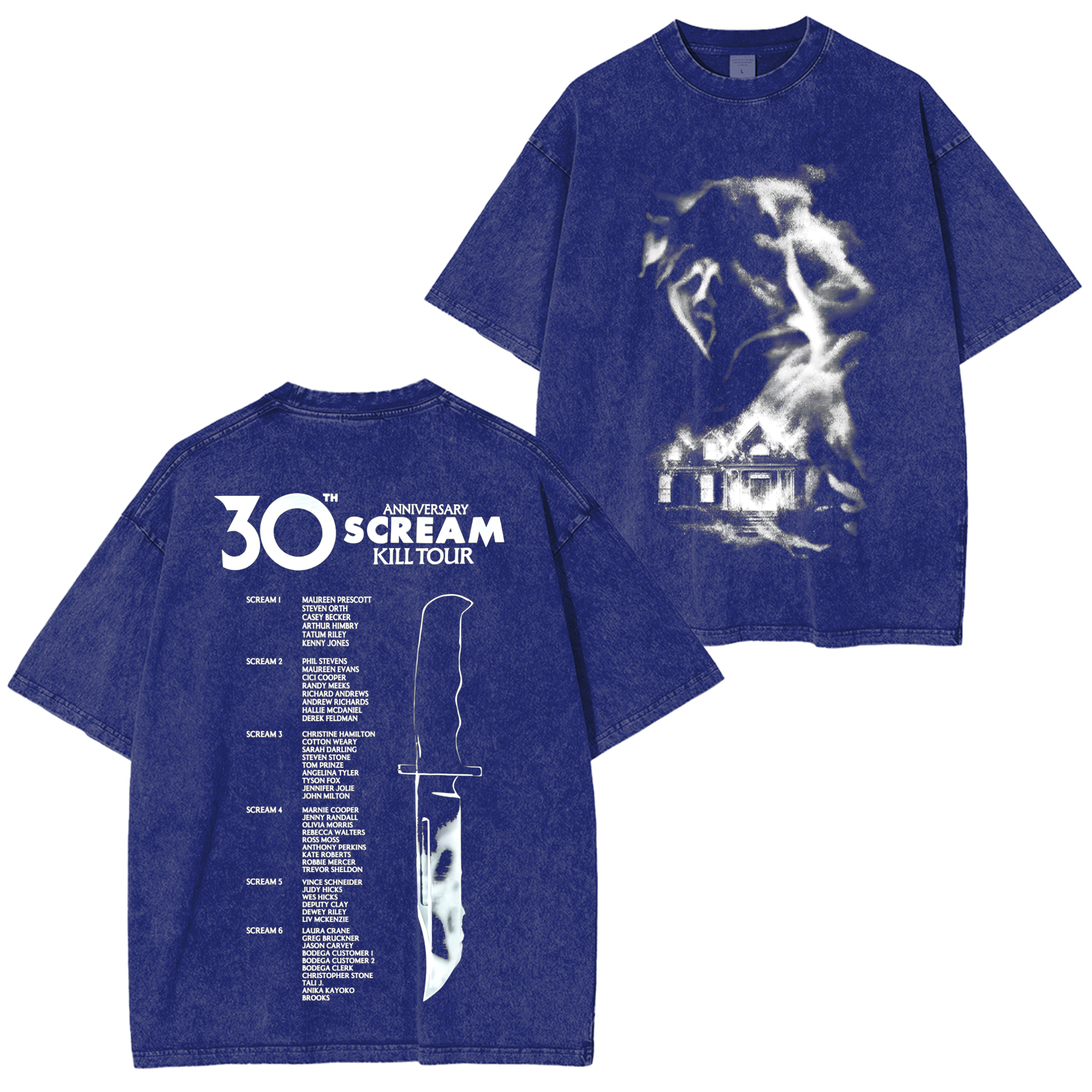 Scream 7 ,Scream 30th Anniversary Kill Tour Oversized T-shirt/Crewneck