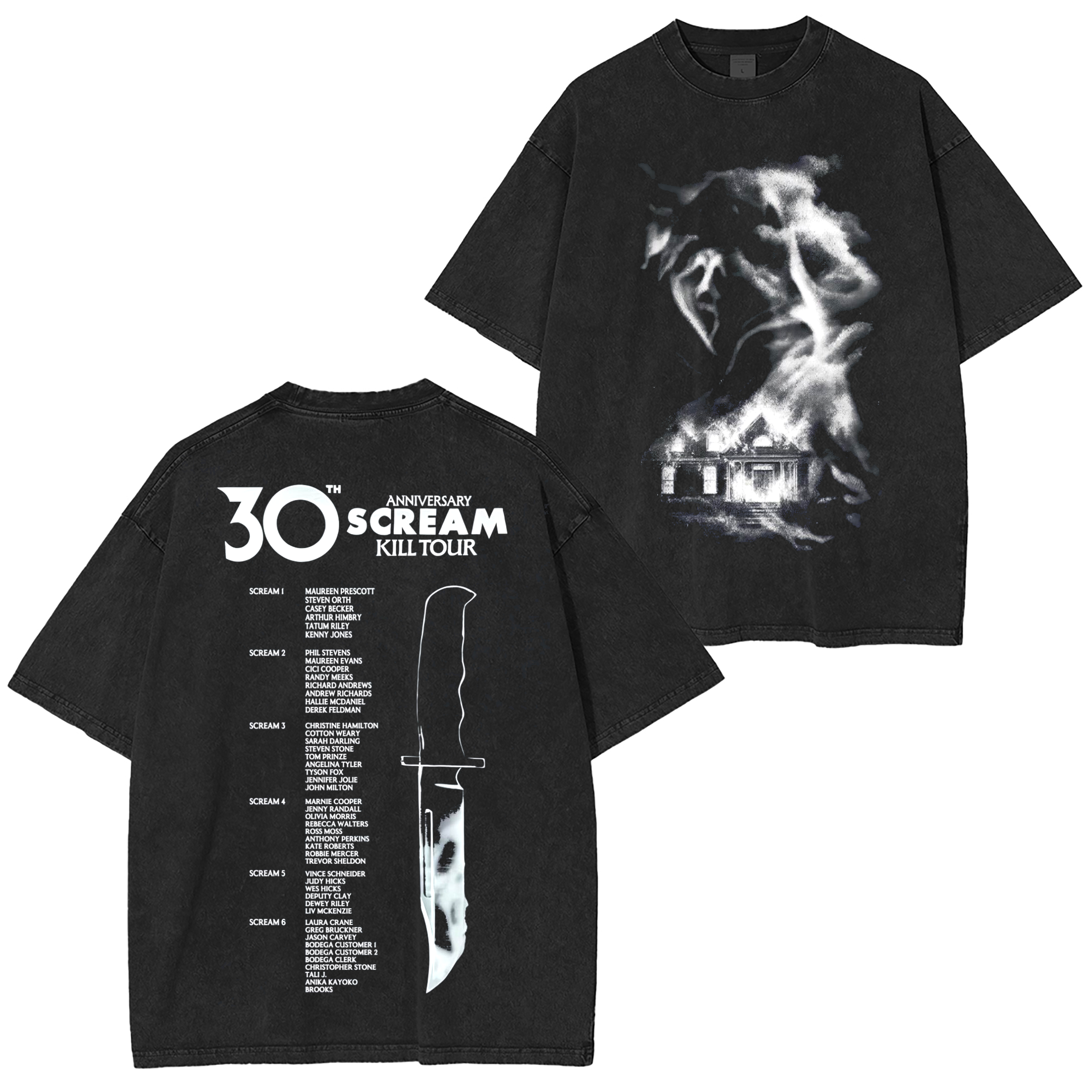 Scream 7 ,Scream 30th Anniversary Kill Tour Oversized T-shirt/Crewneck