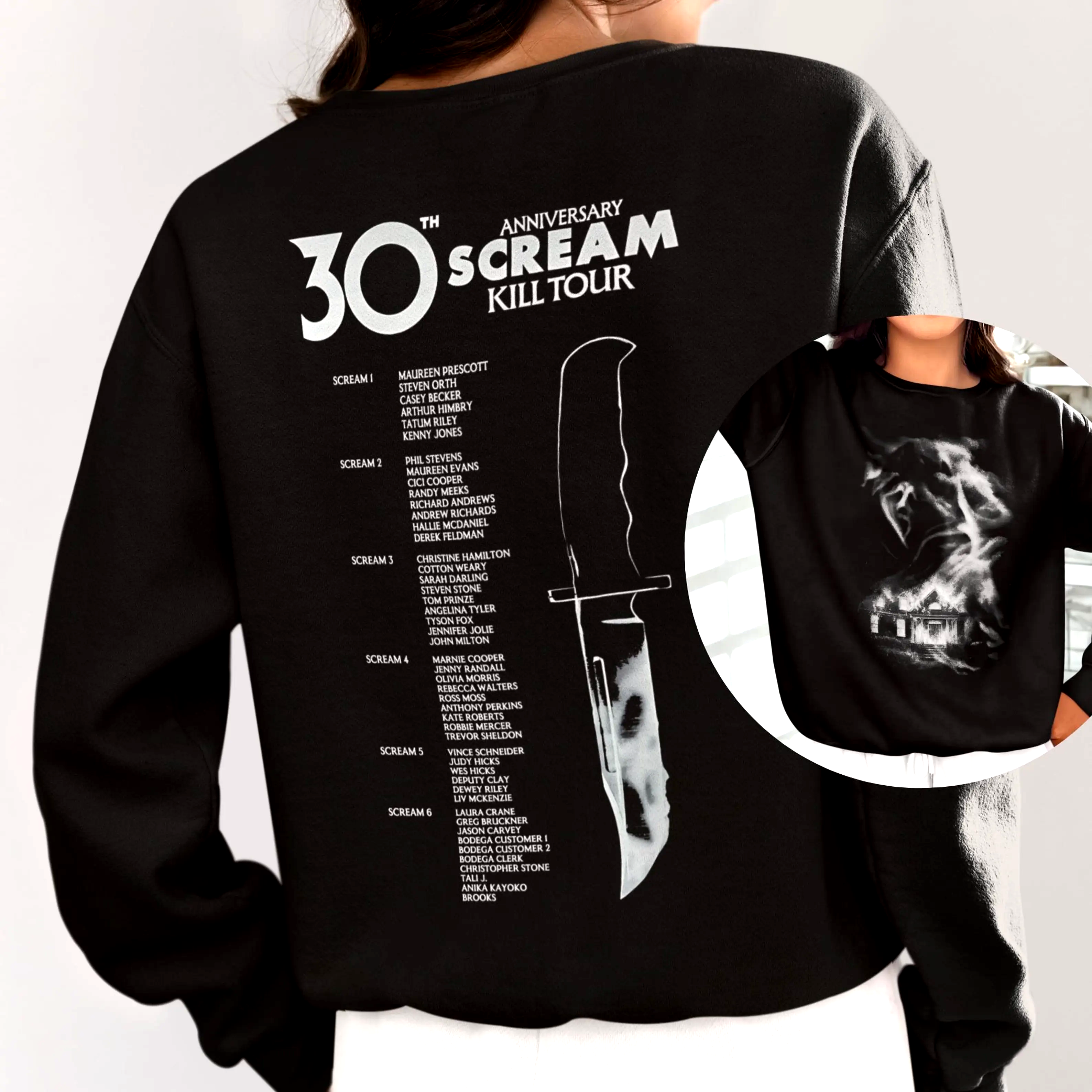 Scream 7 ,Scream 30th Anniversary Kill Tour Oversized T-shirt/Crewneck/Hoodie