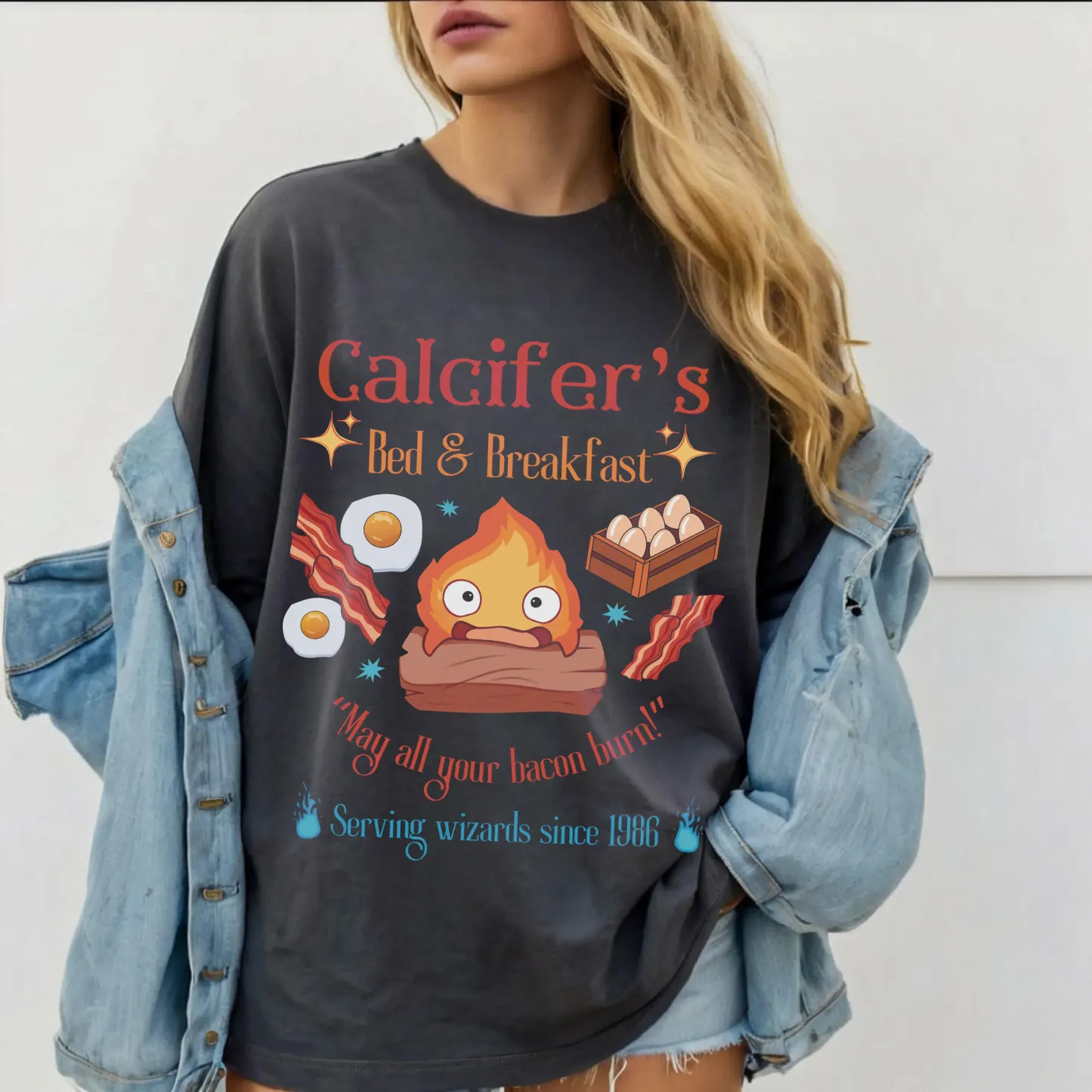 Howl??s Moving Castle Inspired Calcifer's Bed & Breakfast T-shirt/Crewneck/Hoodie