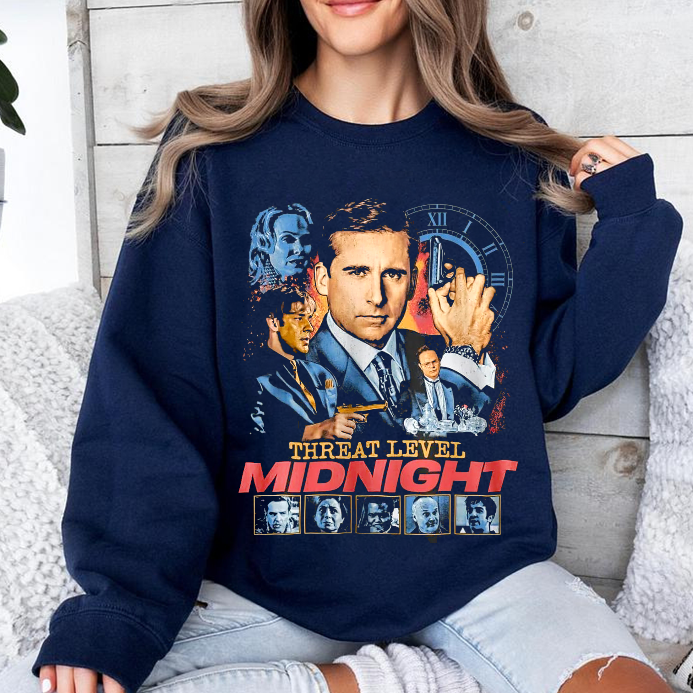 The Office Threat Level Midnight Retro Vintage Unisex T-shirt/Crewneck