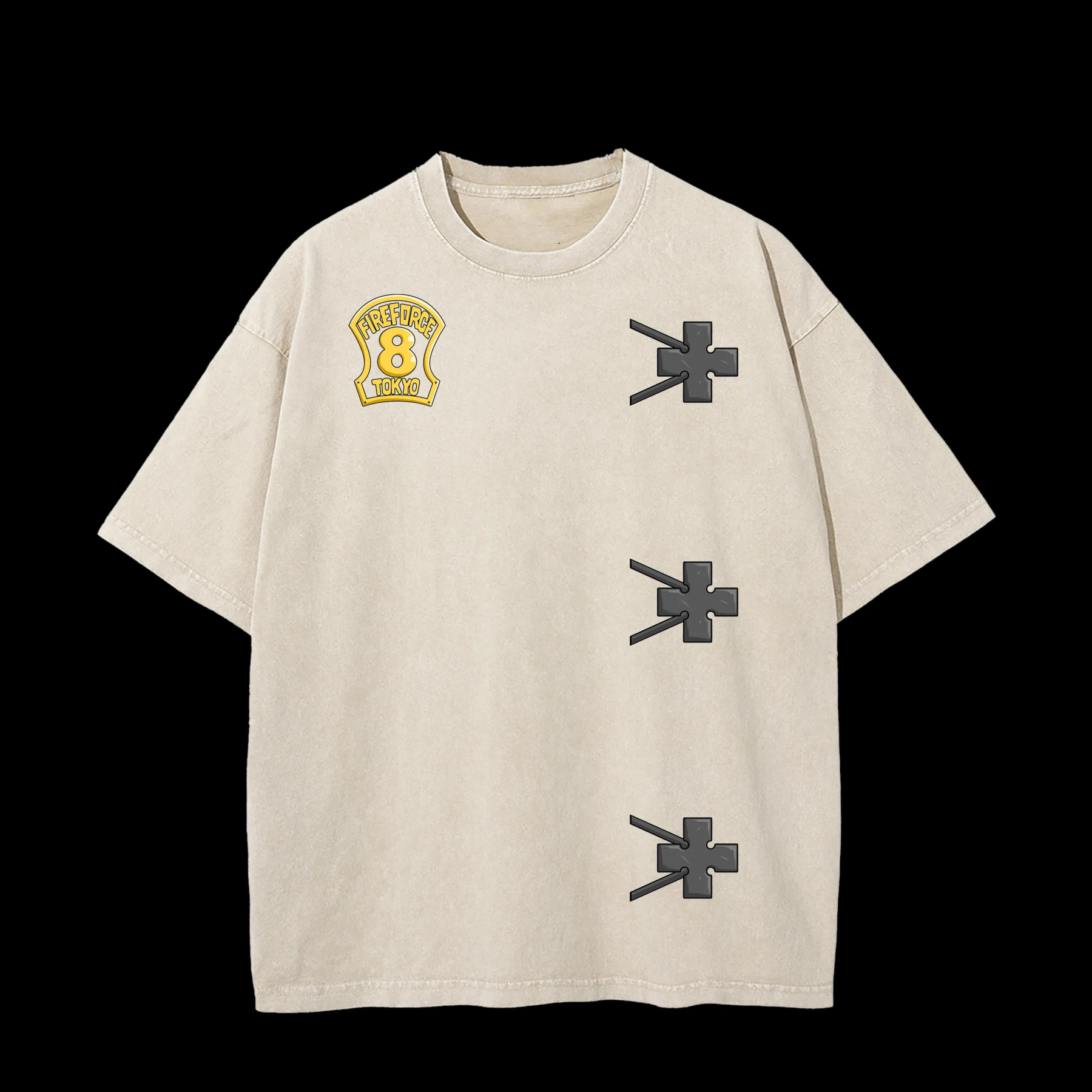 Shinra | Heavy Oversized Acid-Washed Unisex Anime T-Shirt