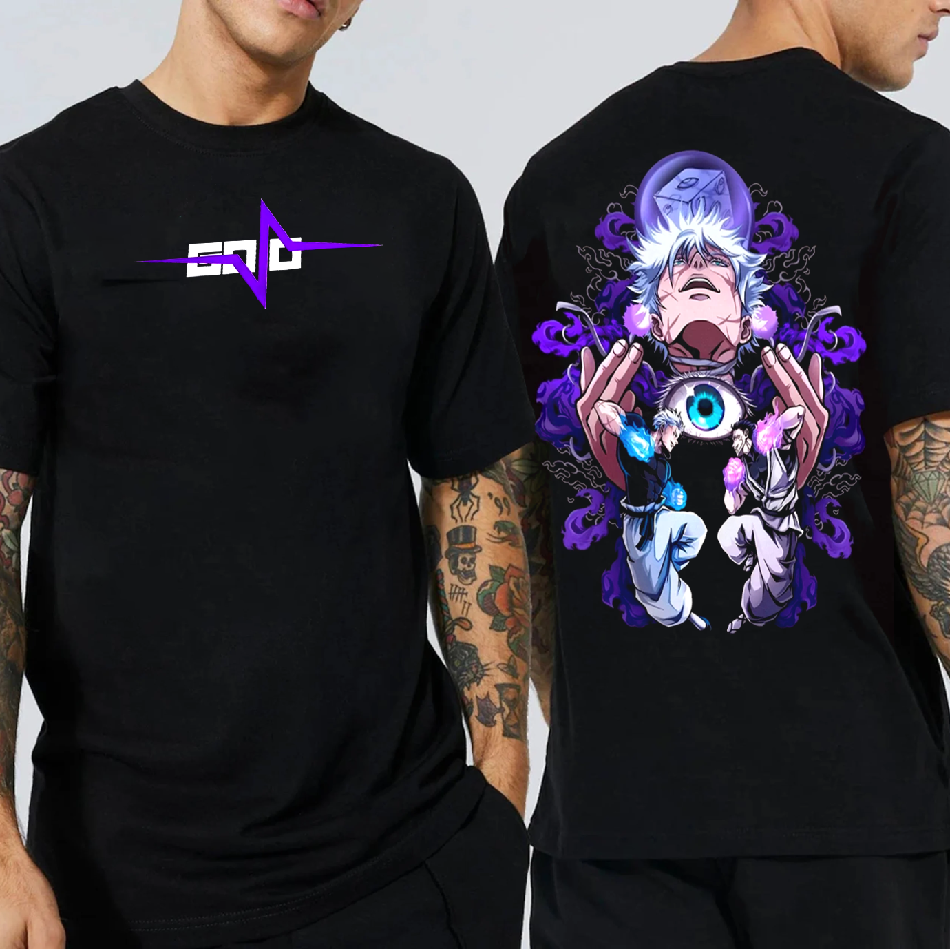 Gojo Saturu FIGHTING Sukuna Jujutsu Kaisen Anime T-Shirt