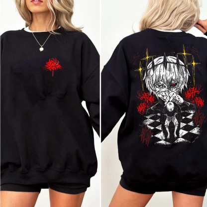 Retro Limited Heavy Vintage 'One-Eyed King Kaneki Ken' Tokyo Ghoul Double Unisex T-shirt/Crewneck/Hoodie