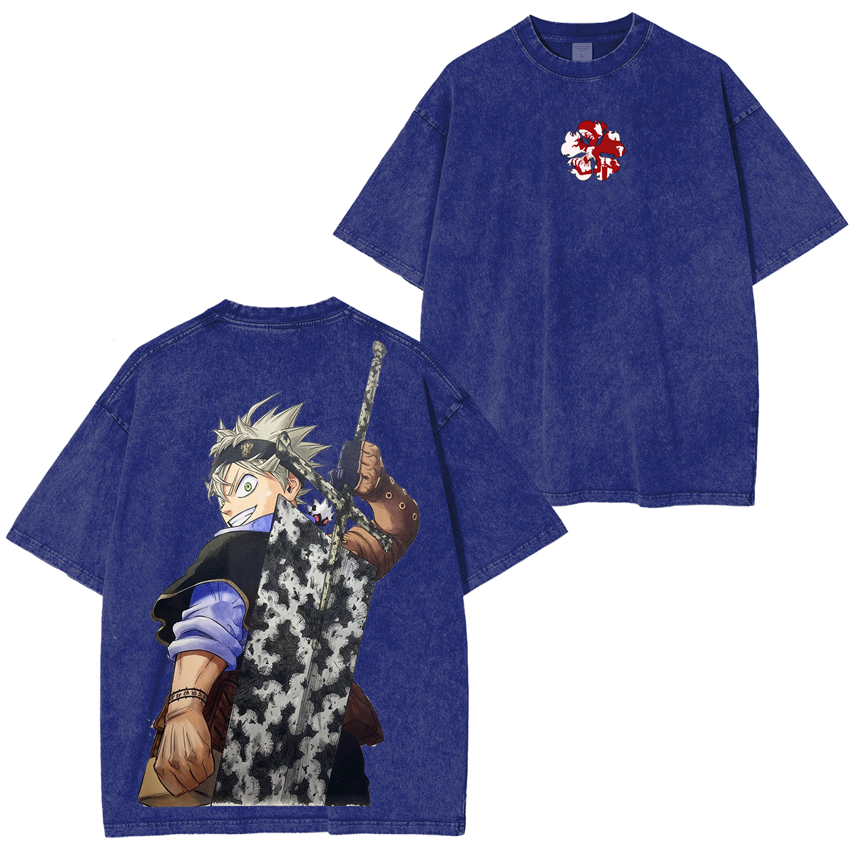 Asta x Black Bulls Black Clover Anime Unisex Washed T-Shirt