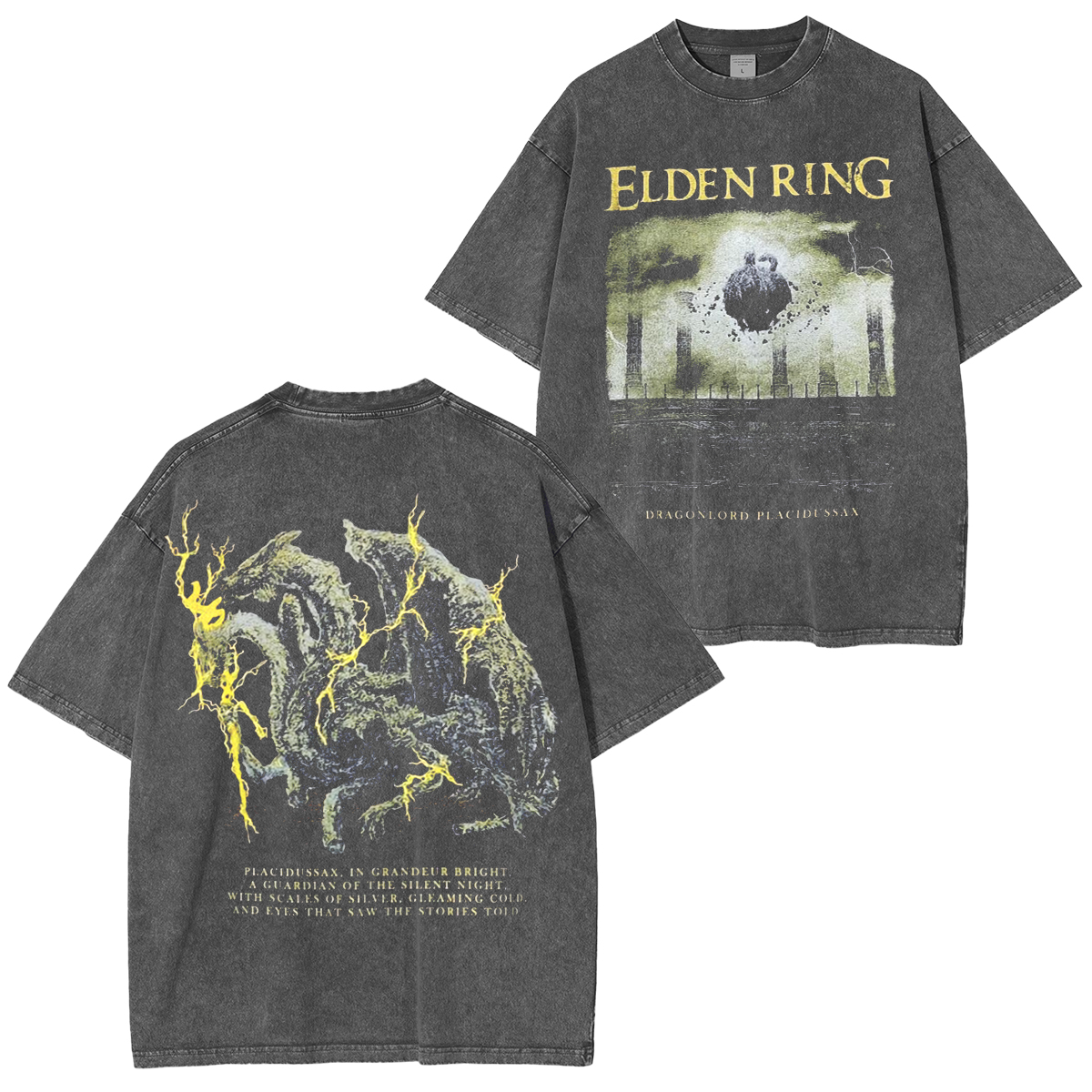 Elden Ring Dragonlord Placidussax Unisex Washed T-Shirt