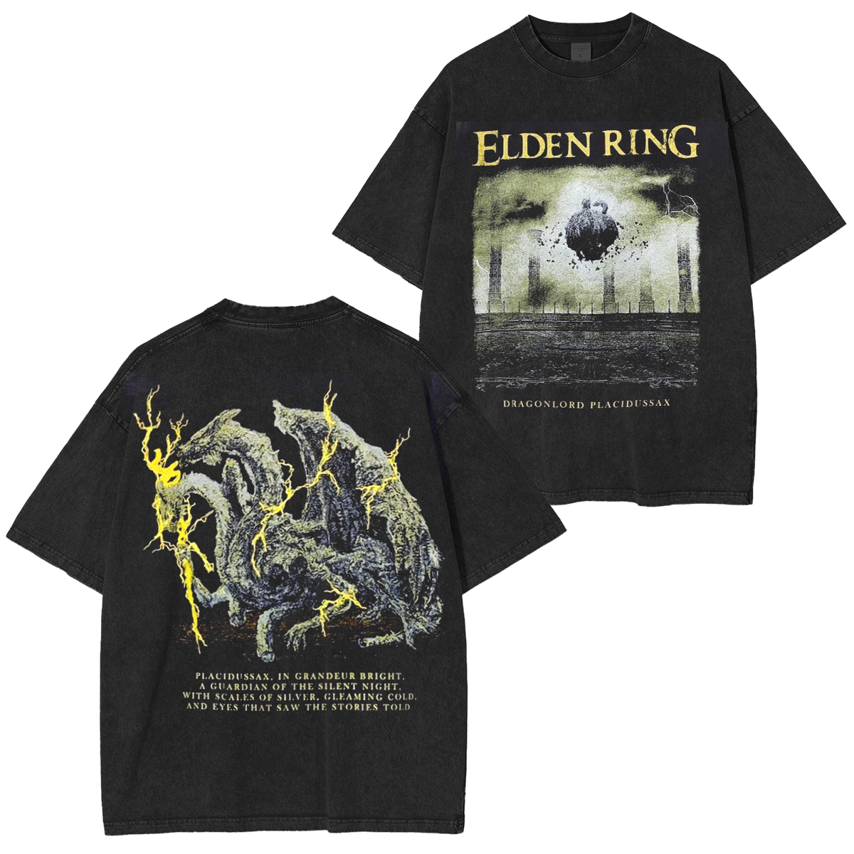 Elden Ring Dragonlord Placidussax Unisex Washed T-Shirt