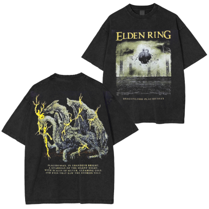 Elden Ring Dragonlord Placidussax Unisex Washed T-Shirt