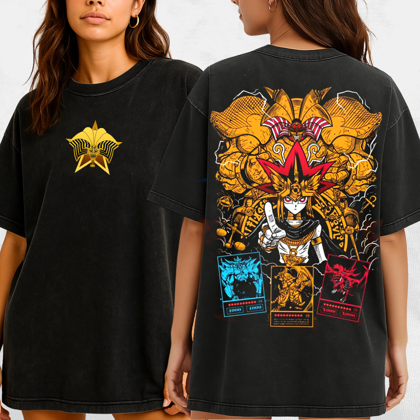 Yami Yugi Exodia God Cards Unisex Washed T-Shirt
