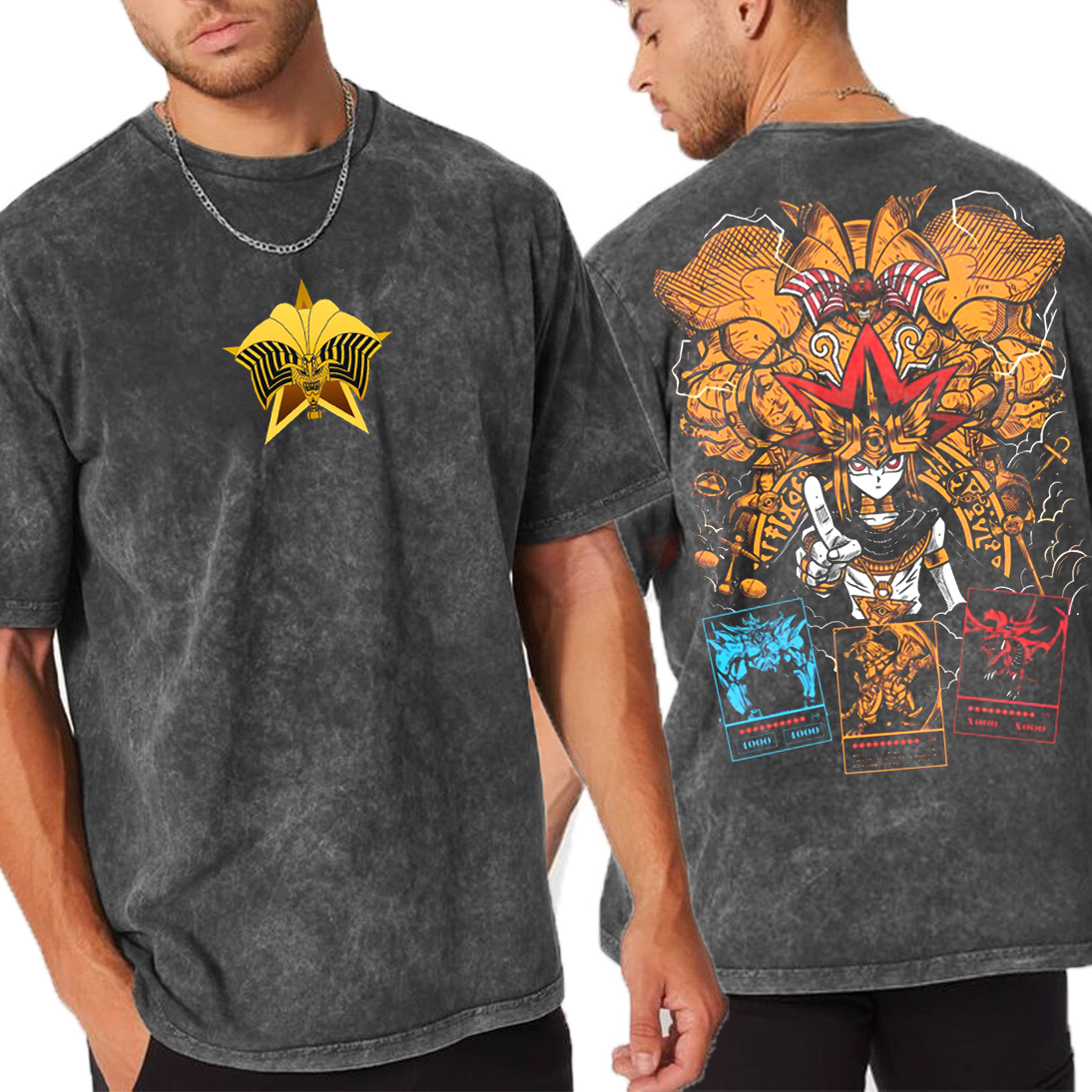 Yami Yugi Exodia God Cards Unisex Washed T-Shirt