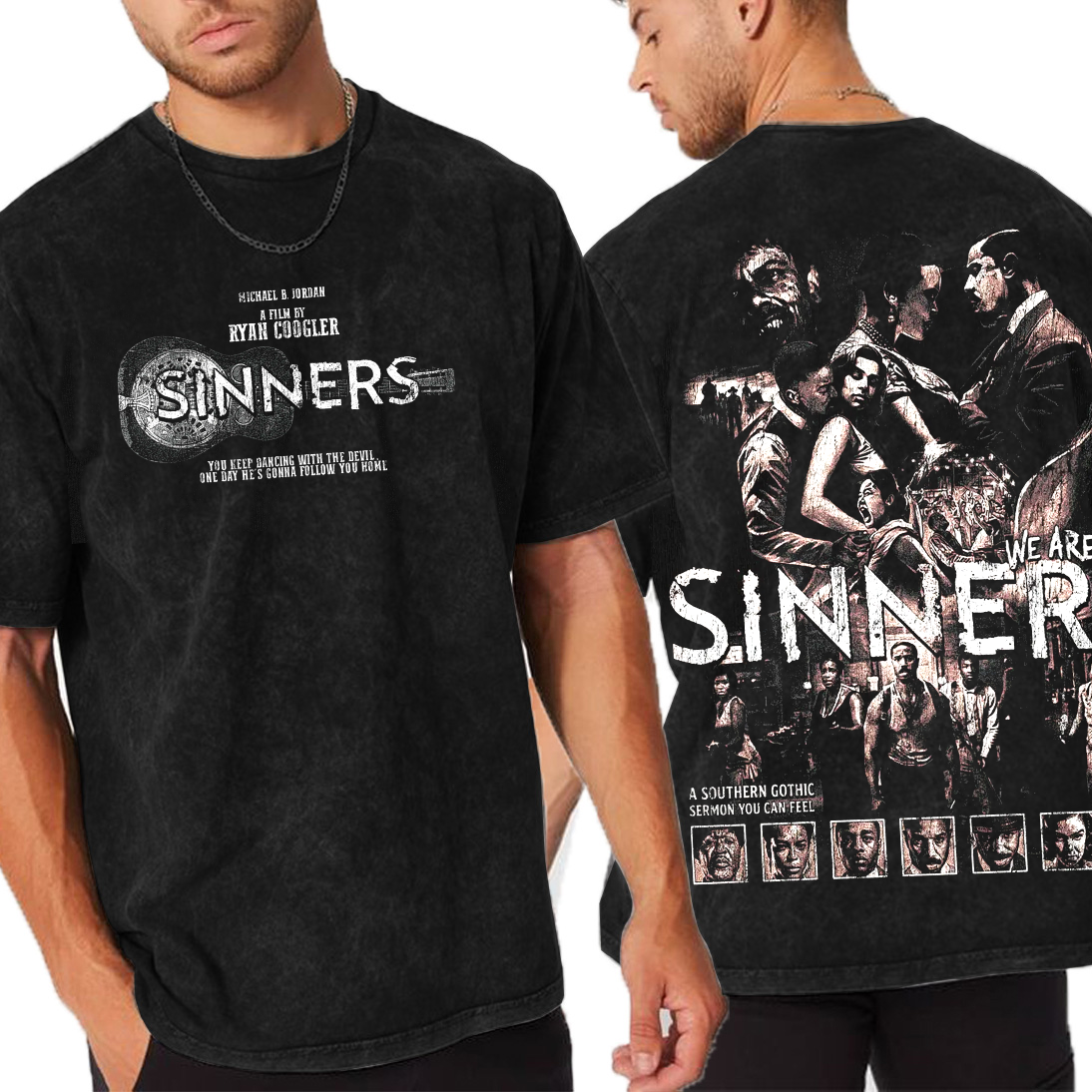 SINNERS Vintage Unisex Washed T-Shirt