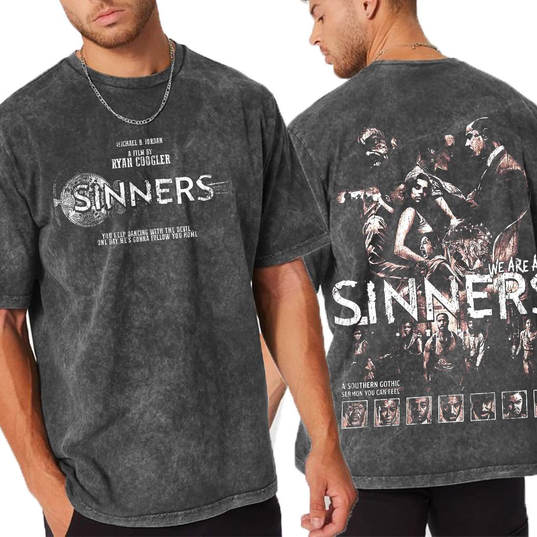 SINNERS Vintage Unisex Washed T-Shirt