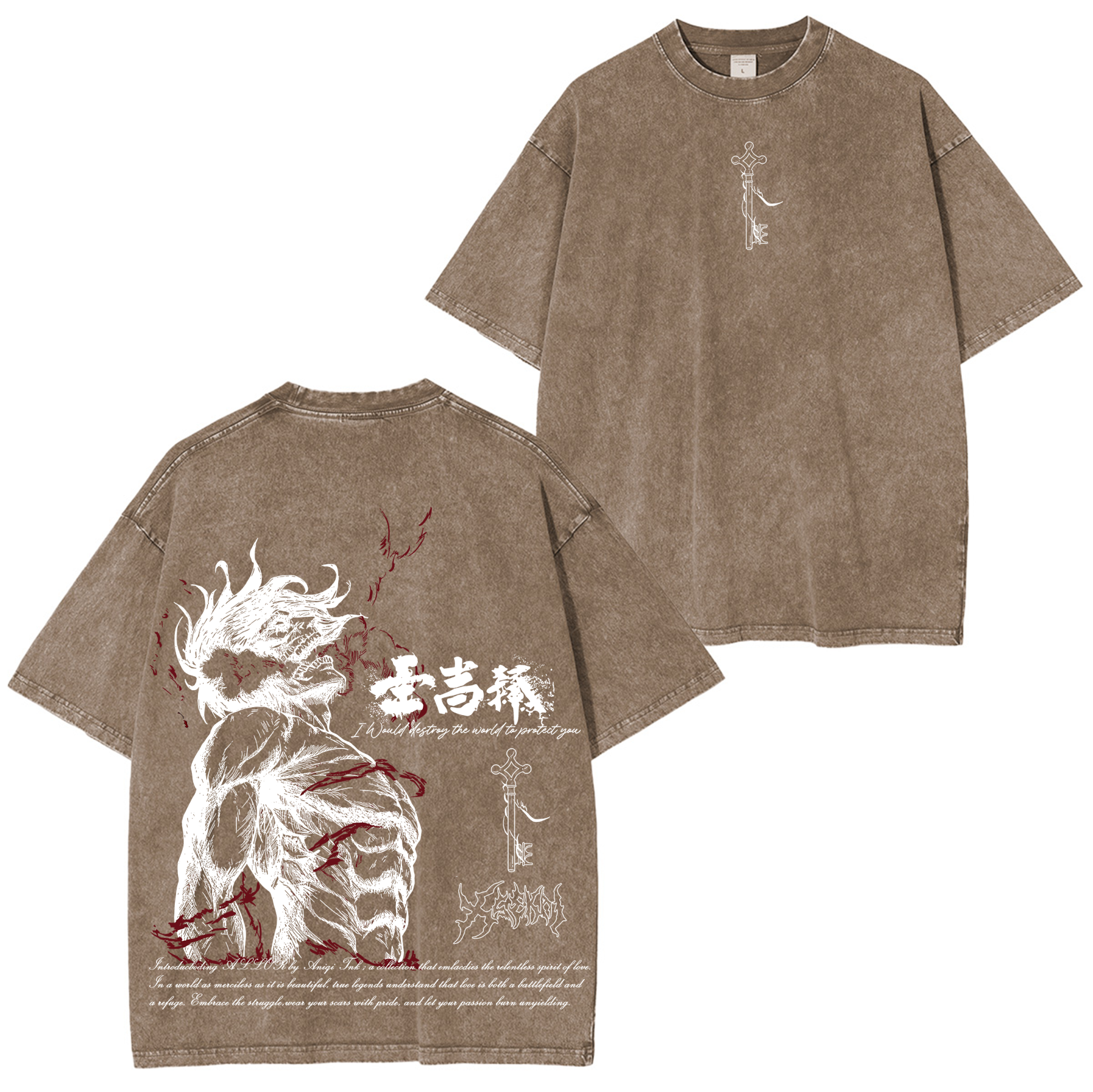 Attack on Titan Printed Unisex Washed T-Shirt