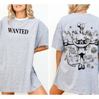 One Piece,Map of the Grand Line - Whitebeard Skull T-Shirt