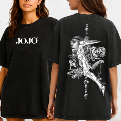 Vintage JOJO Bizarre Adventure Steel Ball Run  Unisex Washed T-Shirt