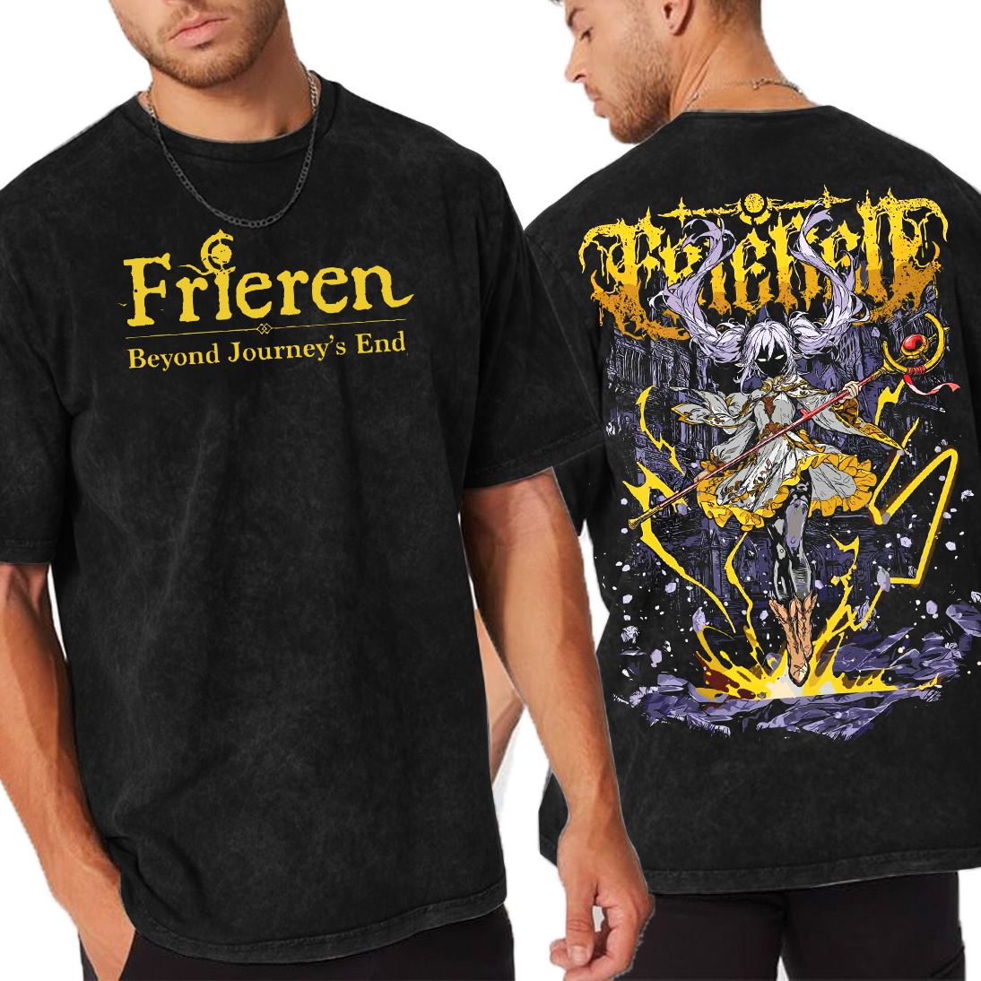 Frieren Beyond Journeys End Elf Anime Unisex Washed T-Shirt