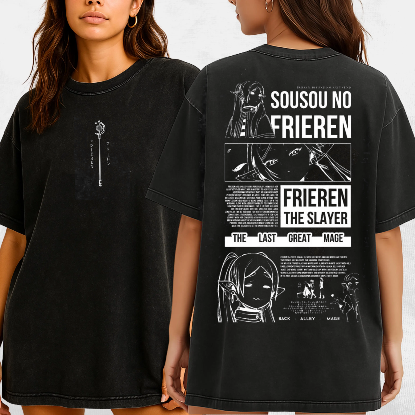 Frieren Anime Unisex Washed T-Shirt