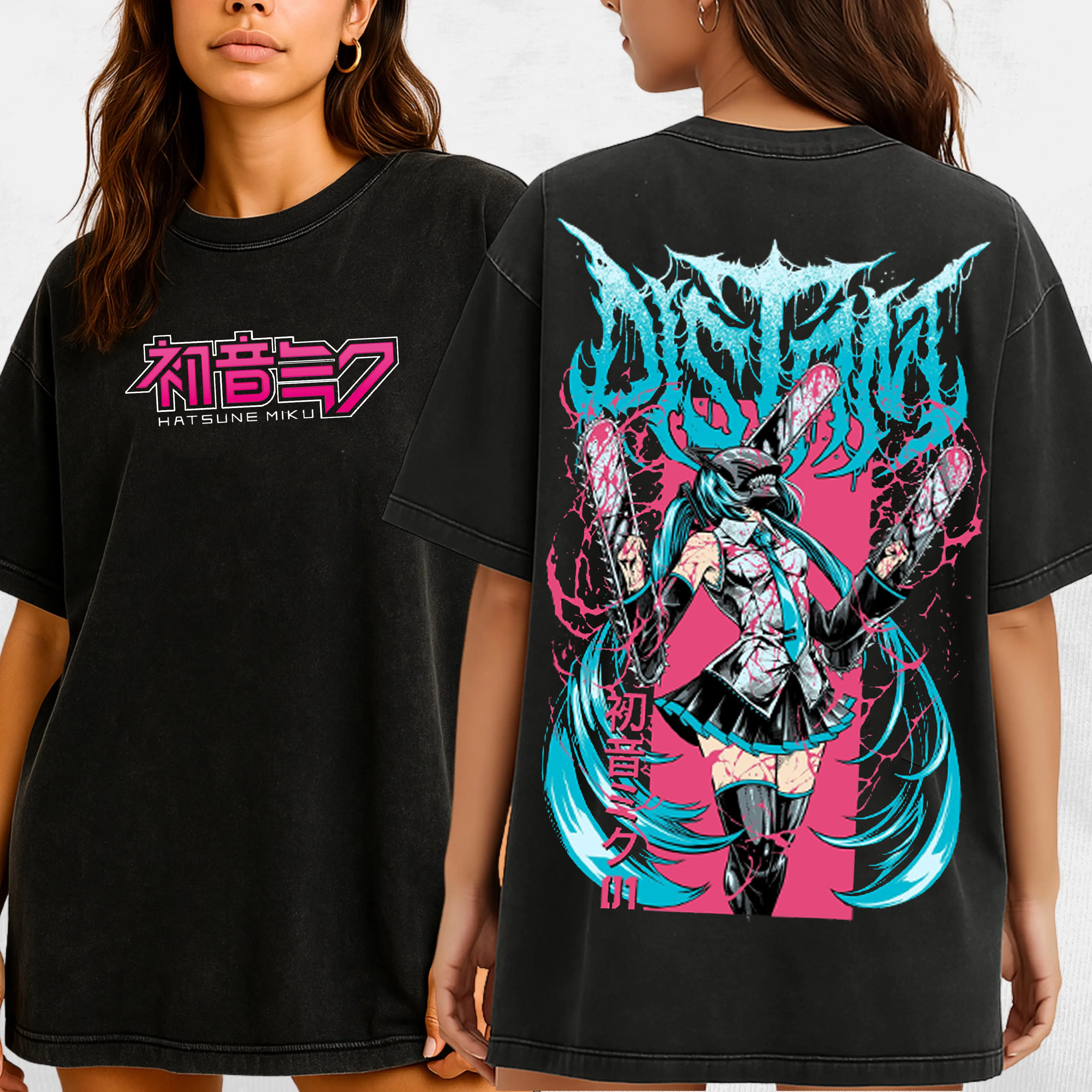 Chainsaw Miku Unisex Washed T-Shirt
