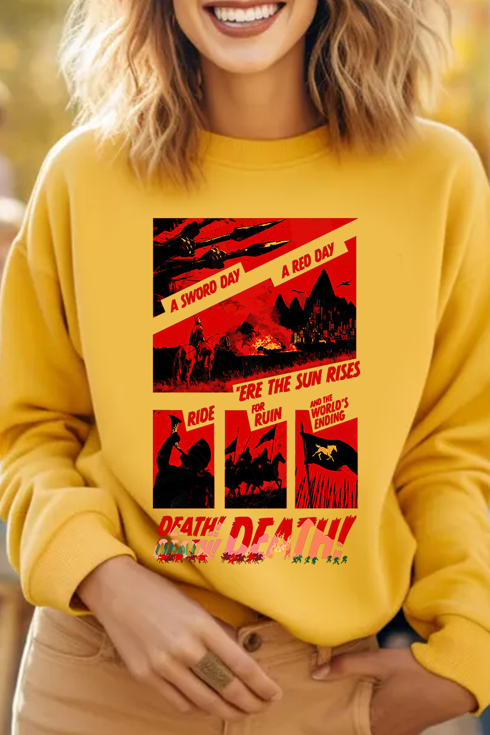 Lord of the Rings-Cycling Print Sweatshirt