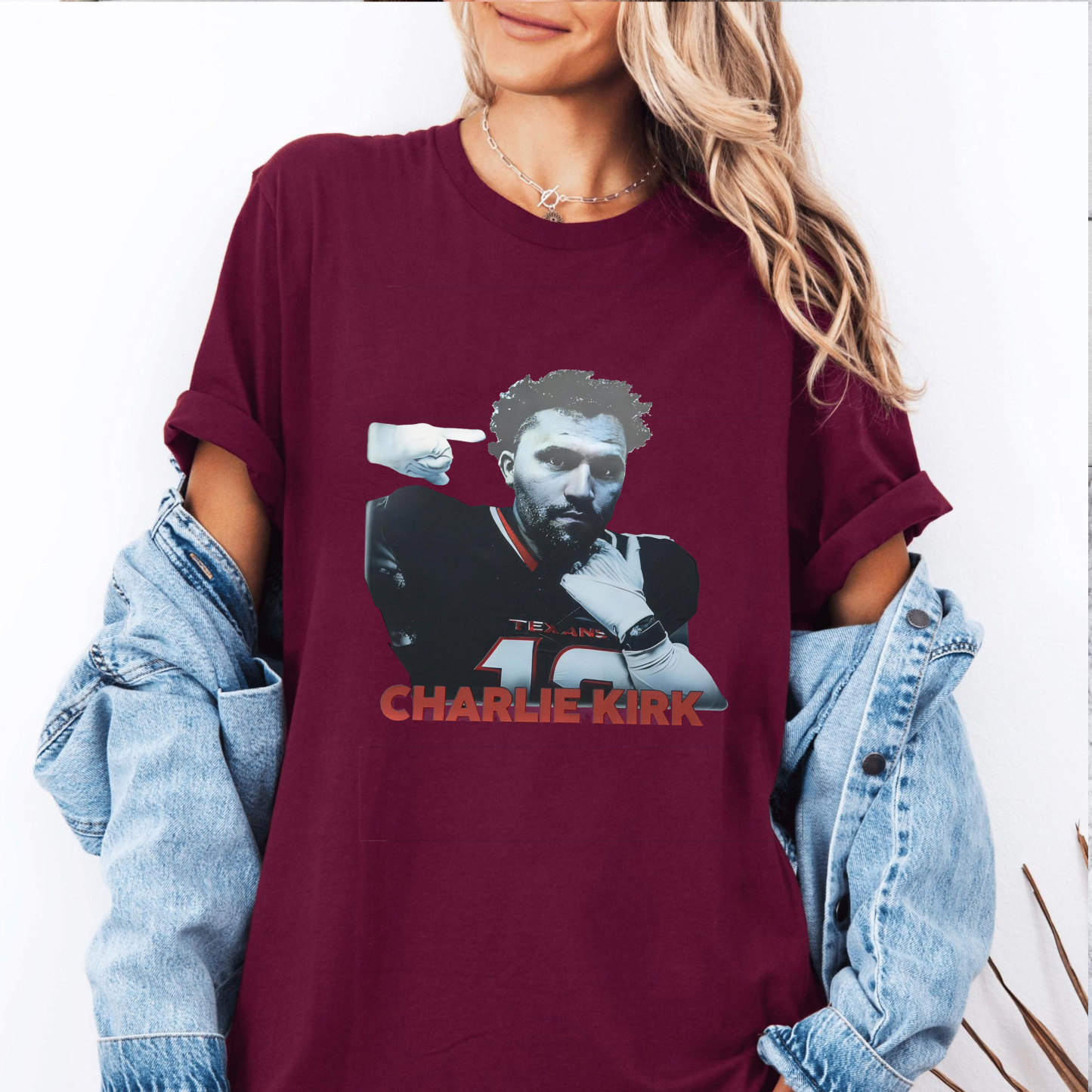 Texans:Charlie Kirk Unisex Shirts/Crewneck/Hoodie