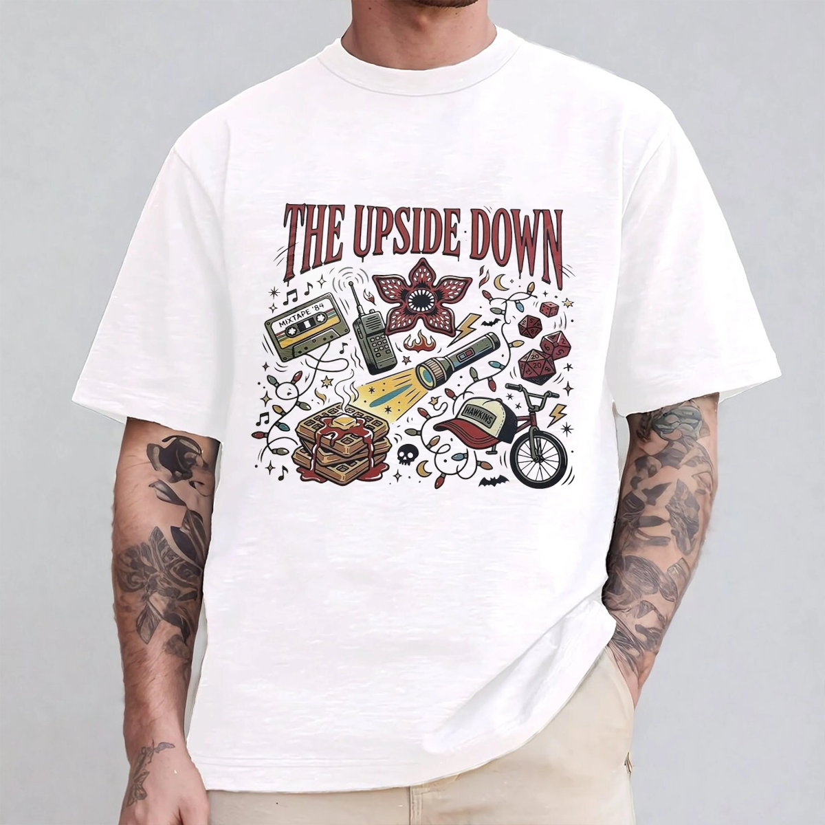 Stranger Valentine Retro 80s Love Hawkins Upside Down Heart Unisex Shirts/Crewneck/Hoodie