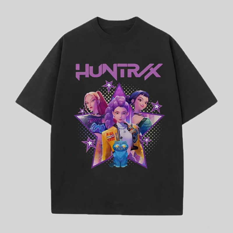 KPop Demon Hunters Huntrix Printed Oversized Unisex T-shirts