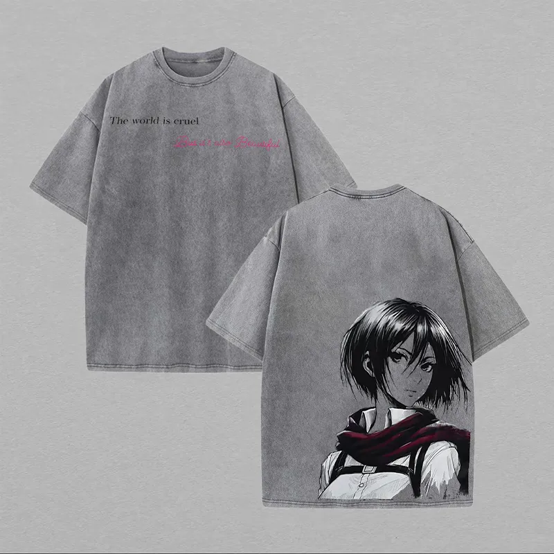 Mikasa Ackerman Printed Unisex Washed T-Shirt