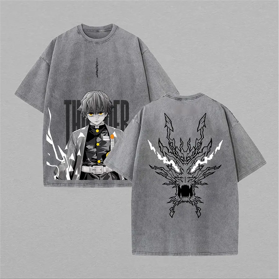 Zenitsu Demon Slayer Printed Unisex Washed T-Shirt