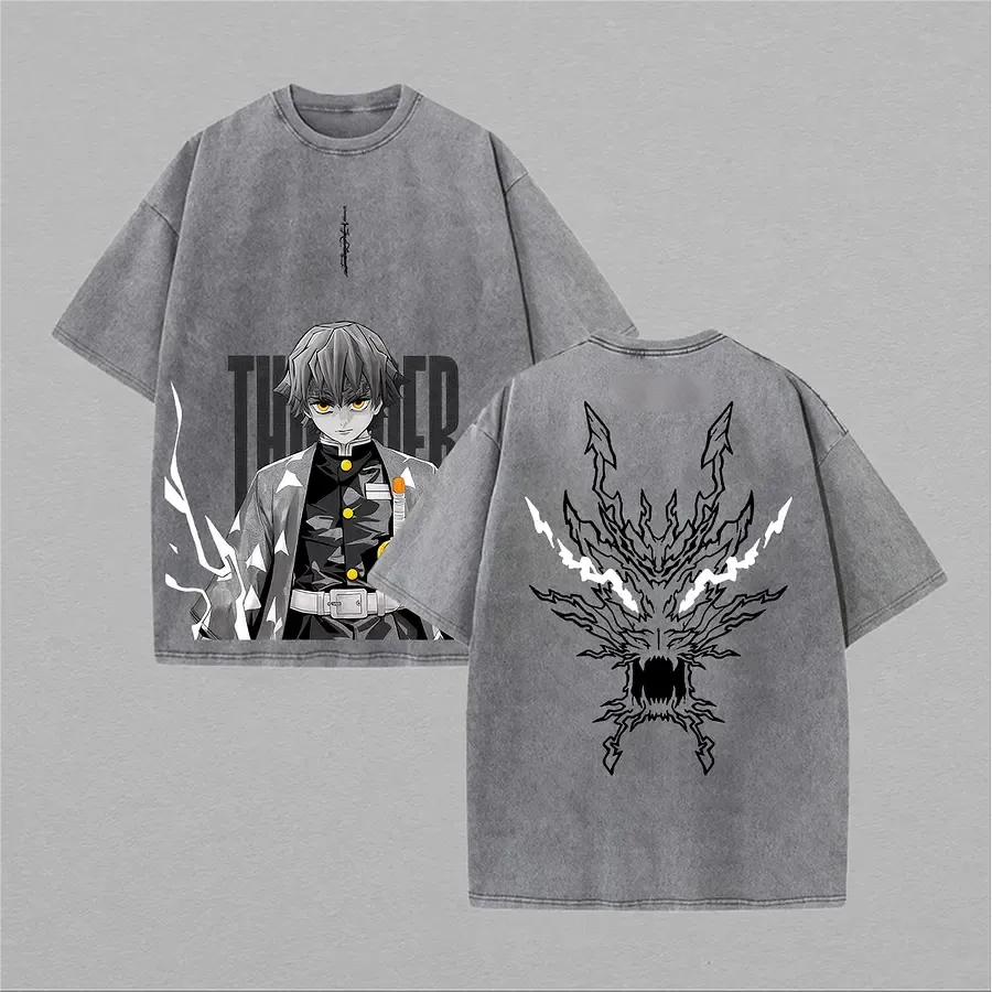 Zenitsu Demon Slayer Printed Unisex Washed T-Shirt