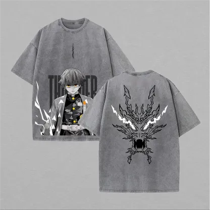 Zenitsu Demon Slayer Printed Unisex Washed T-Shirt