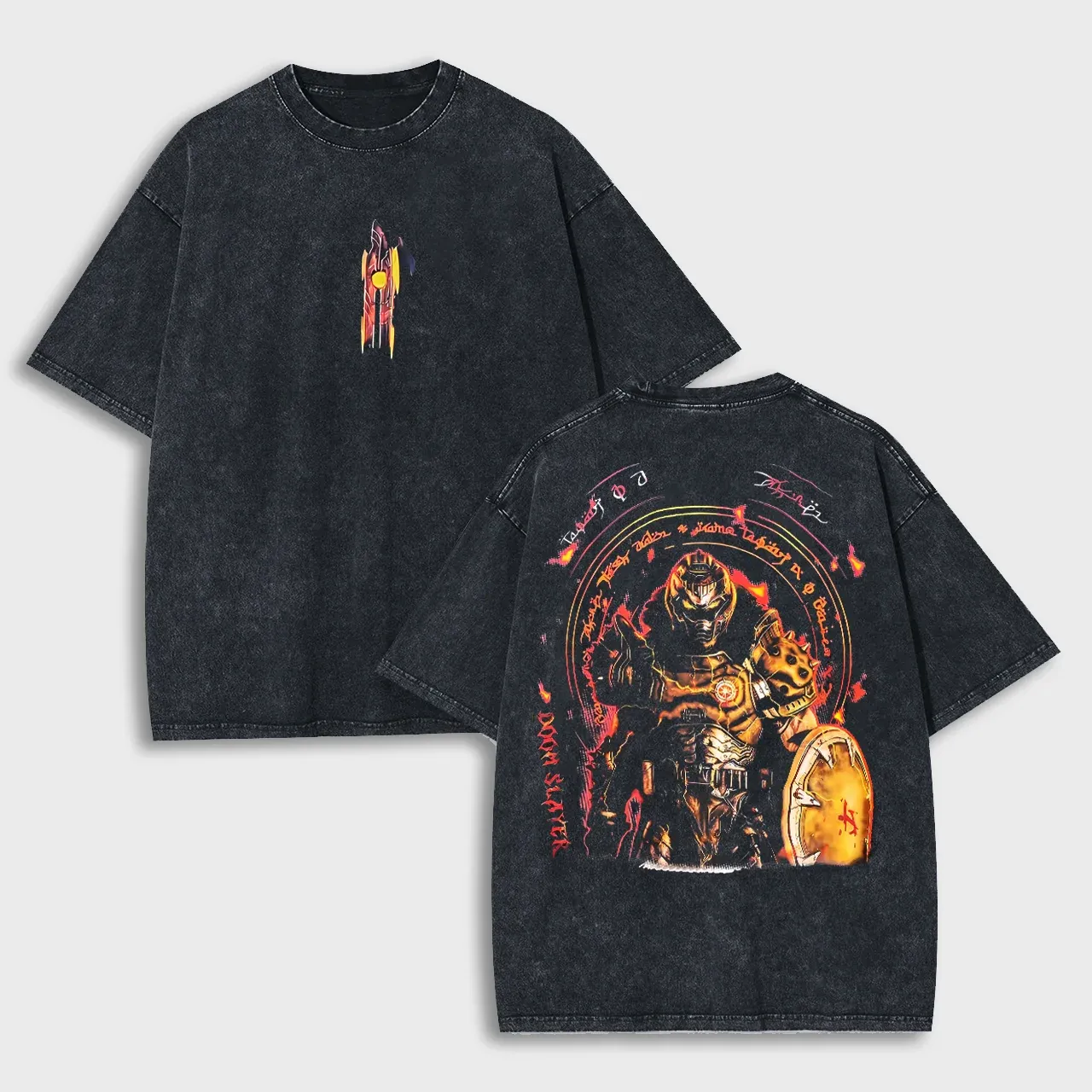 Doom Slayer Printed Unisex Washed T-Shirt