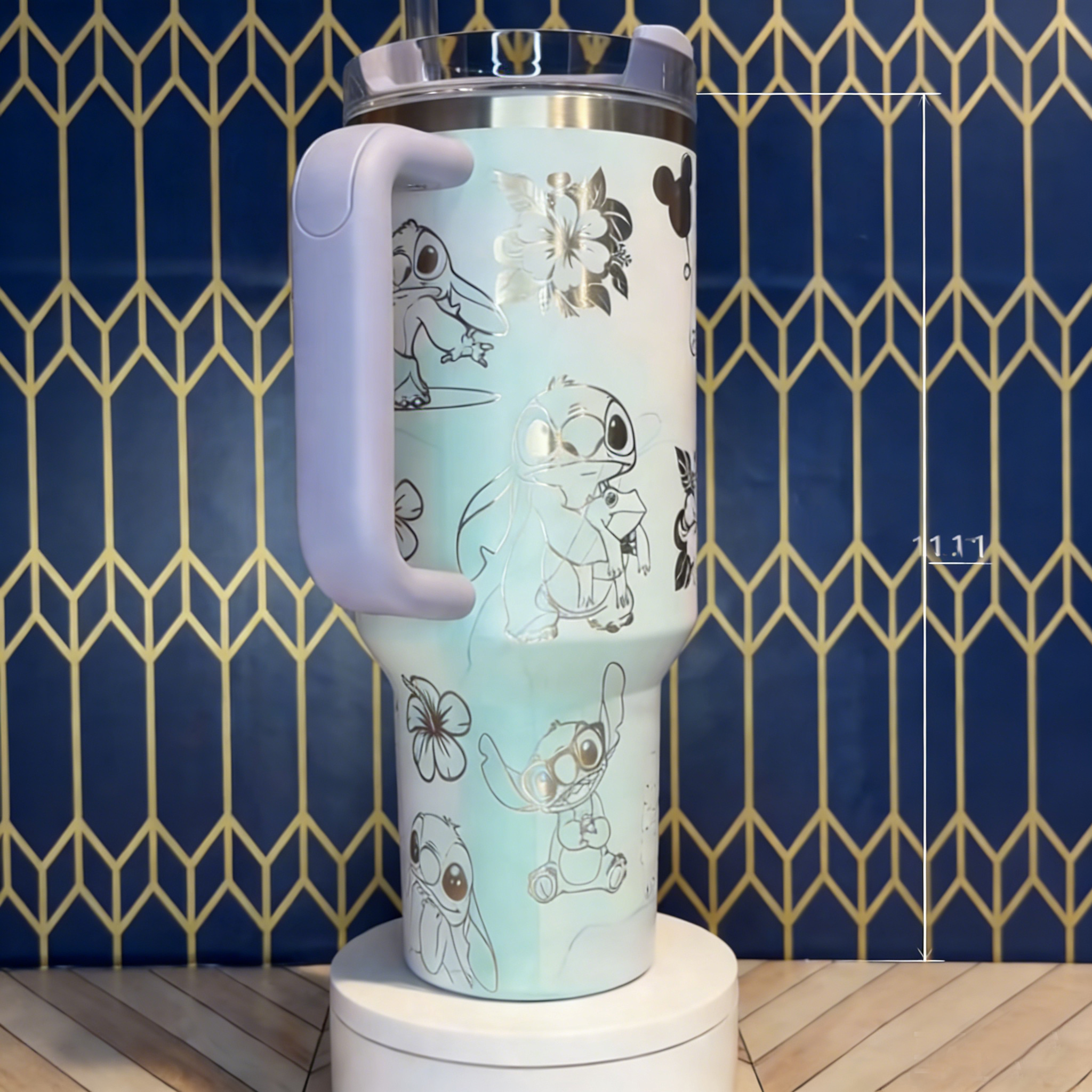 Lilo and stitch laser engraved Stanley Tumbler cup