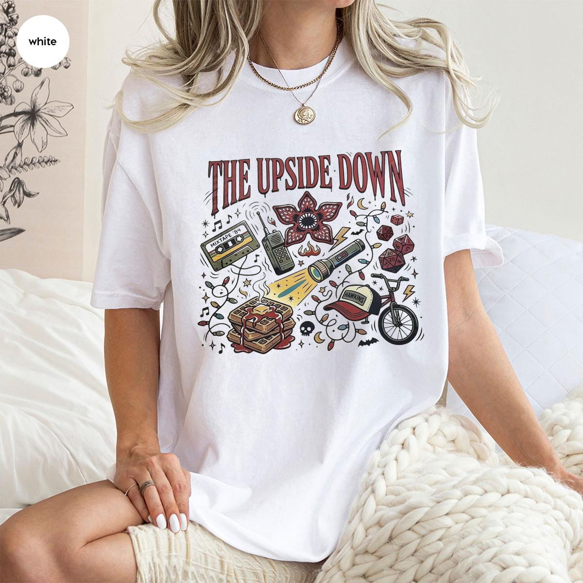 Stranger Valentine Retro 80s Love Hawkins Upside Down Heart Unisex Shirts/Crewneck/Hoodie