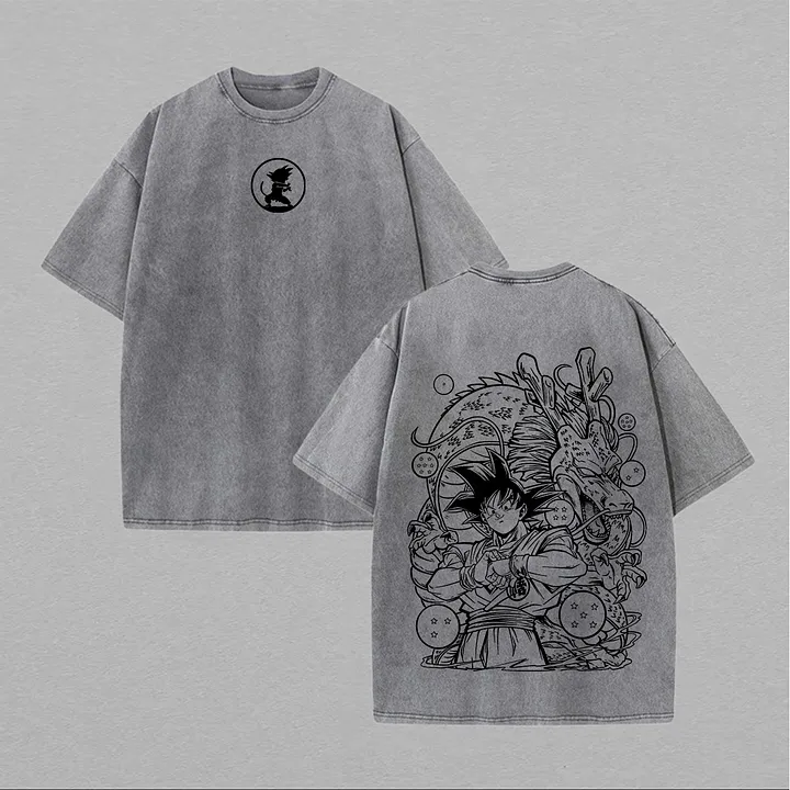 Son Goku Printed Unisex Washed T-Shirt