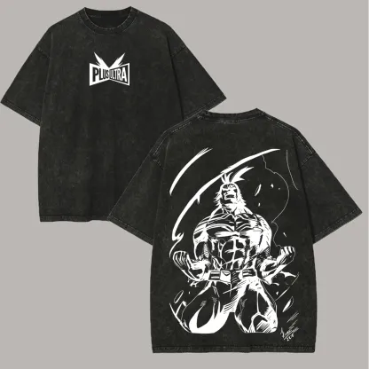 My Hero Academia All Might Printed Unisex Washed T-Shirt